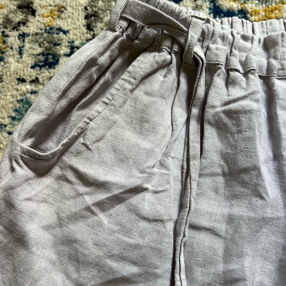 LinenDi Linenfox Notperfectlinen ice gray linen shorts size S NWOT - Picture 2 of 4